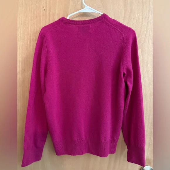 Naadam 100% Cashmere Raspberry Pink Sweater,  New - Picture 3 of 4